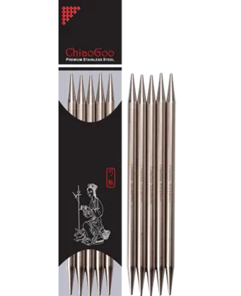 Спиці ChiaoGoo шкарпеткові, 15 см, стальні